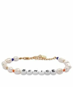 Sporty & Rich Be Nice Pearl & Bead Bracelet