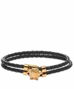 Versace Leather Medusa Bracelet