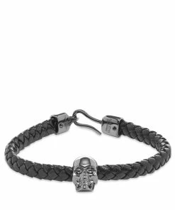 Alexander McQueen Leather Skull Bracelet