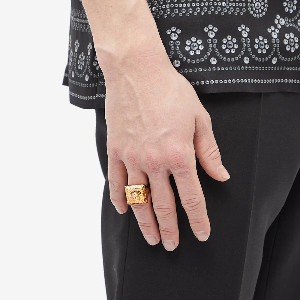 Versace Square Raised Medusa Ring - Image 4