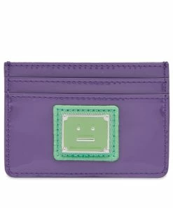 Acne Studios Apika Patent Face Plaque Card Holder